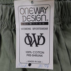 One Way Design Limited Shorts Womens Medium Vintage 90s Sage Green Cotton USA - take2supply
