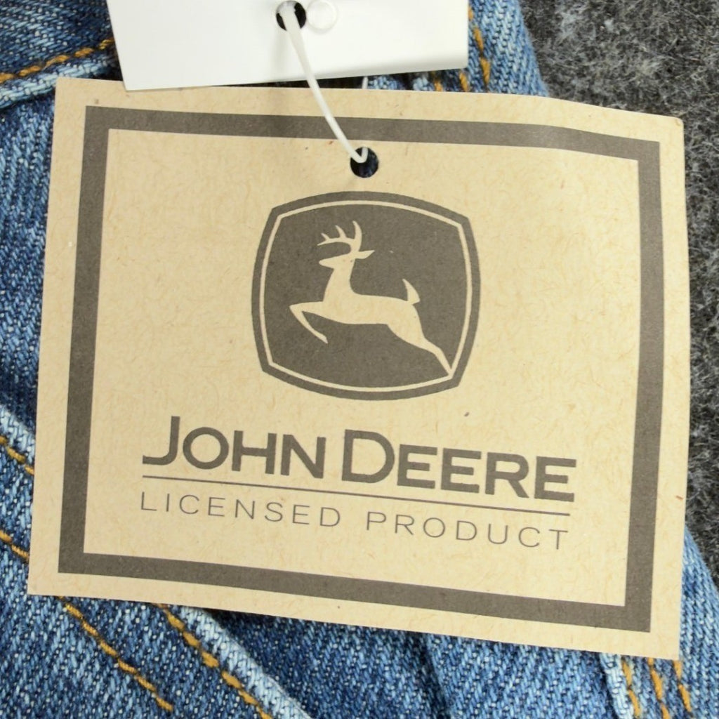 John Deere Y2K Carpenter Denim Shorts Boys 14 Blue Stone Wash NWT - take2supply
