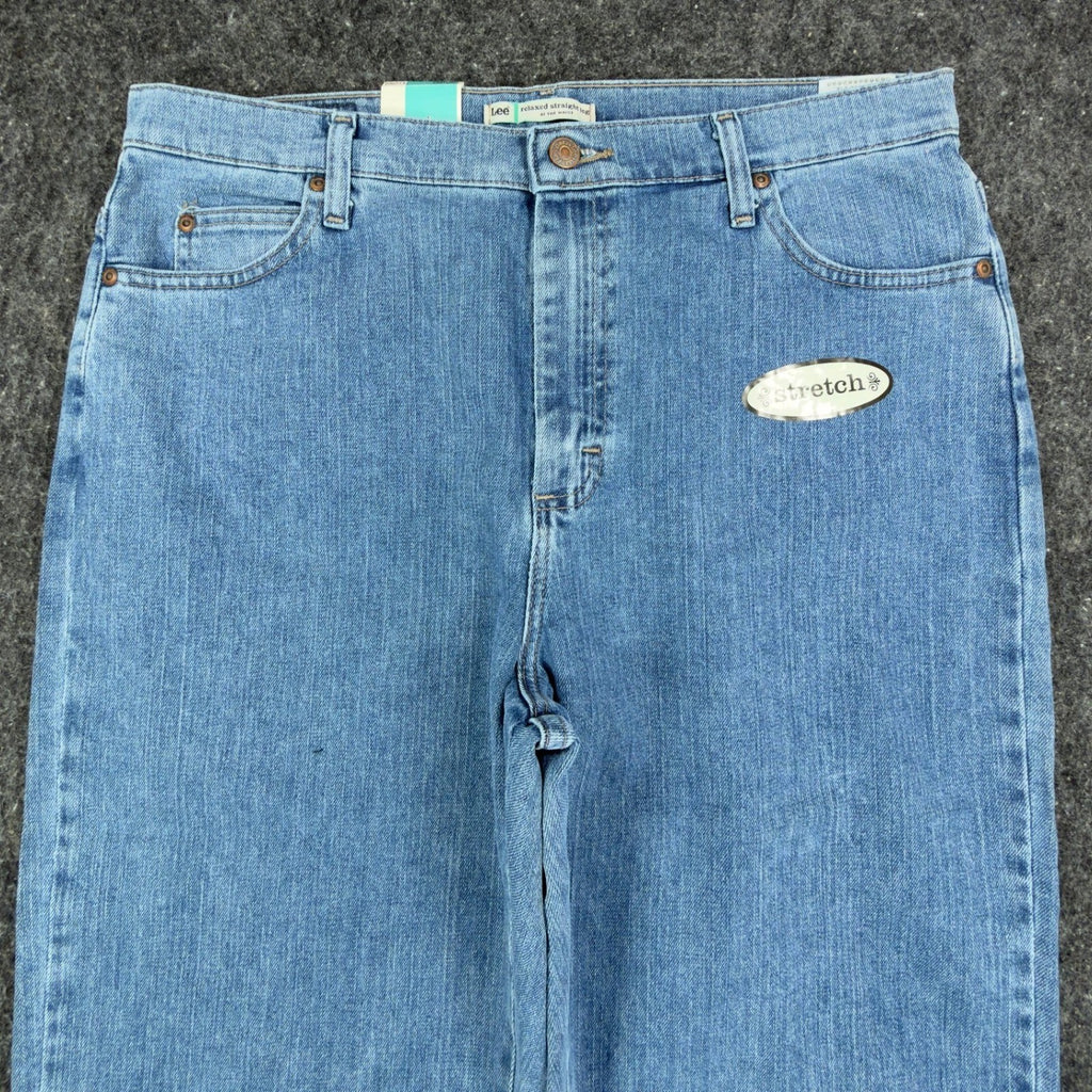 Lee Relaxed Fit Straight Leg Jeans Womens 14 Long Light Stone Denim NWT - take2supply