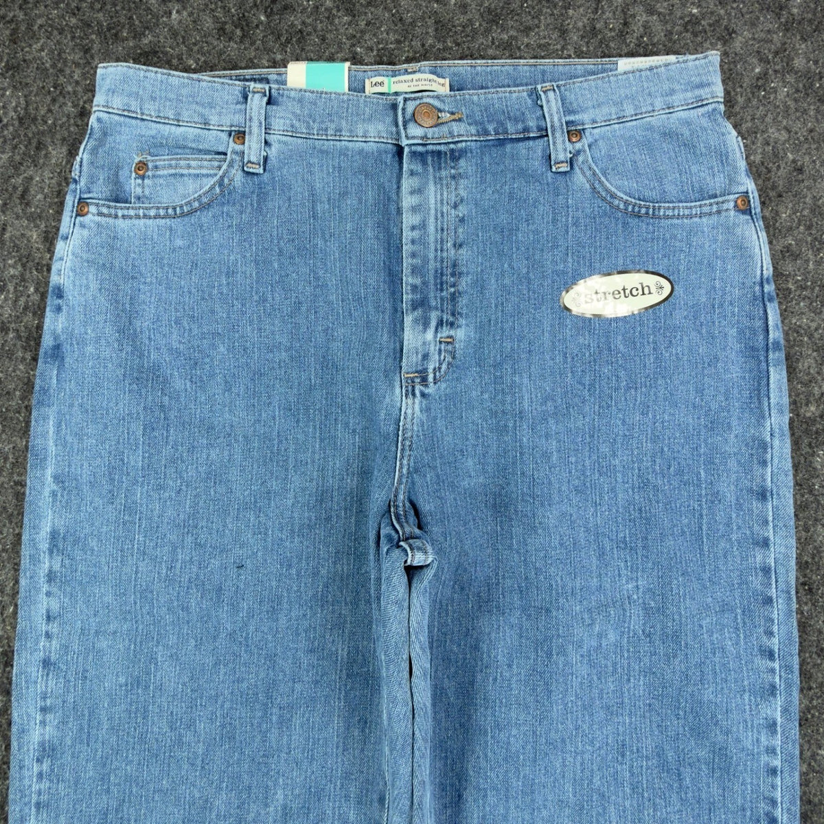 Lee Relaxed Fit Straight Leg Jeans Womens 14 Long Light Stone Denim NWT - take2supply