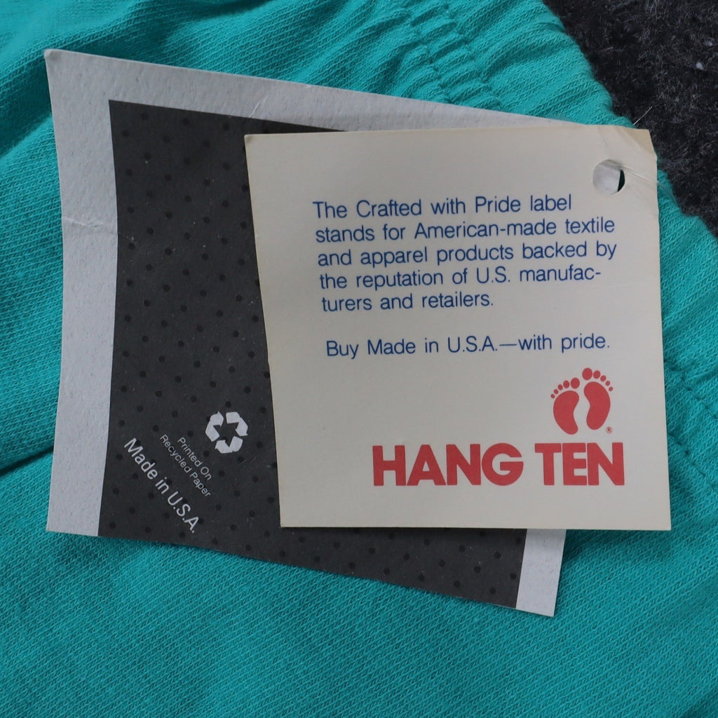 Hang Ten Leggings Medium Vintage 90s Teal Cotton Stretch Made in USA NWT - take2supply