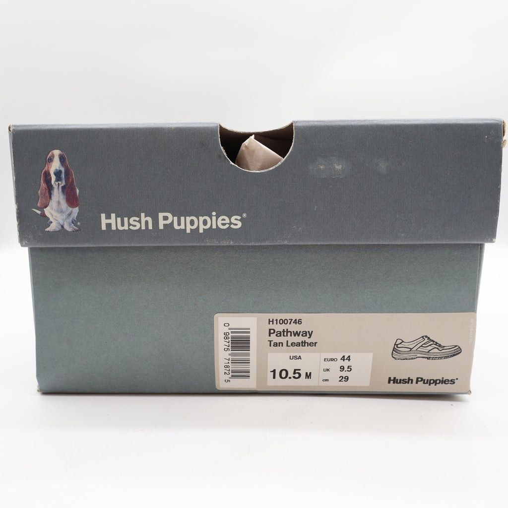 Hush Puppies Pathway Mens 10.5 Tan Grained Leather Bounce Comfort Oxford Shoes - take2supply