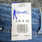Wrangler Y2K Cowboy Cut Boot Cut Jeans Womens 7/8x32 Blue Denim NWT - take2supply