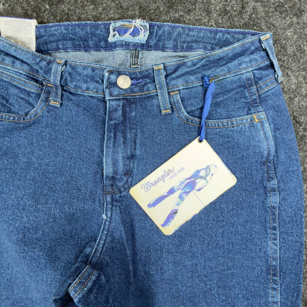 Wrangler Y2K Cowboy Cut Boot Cut Jeans Womens 7/8x32 Blue Denim NWT - take2supply