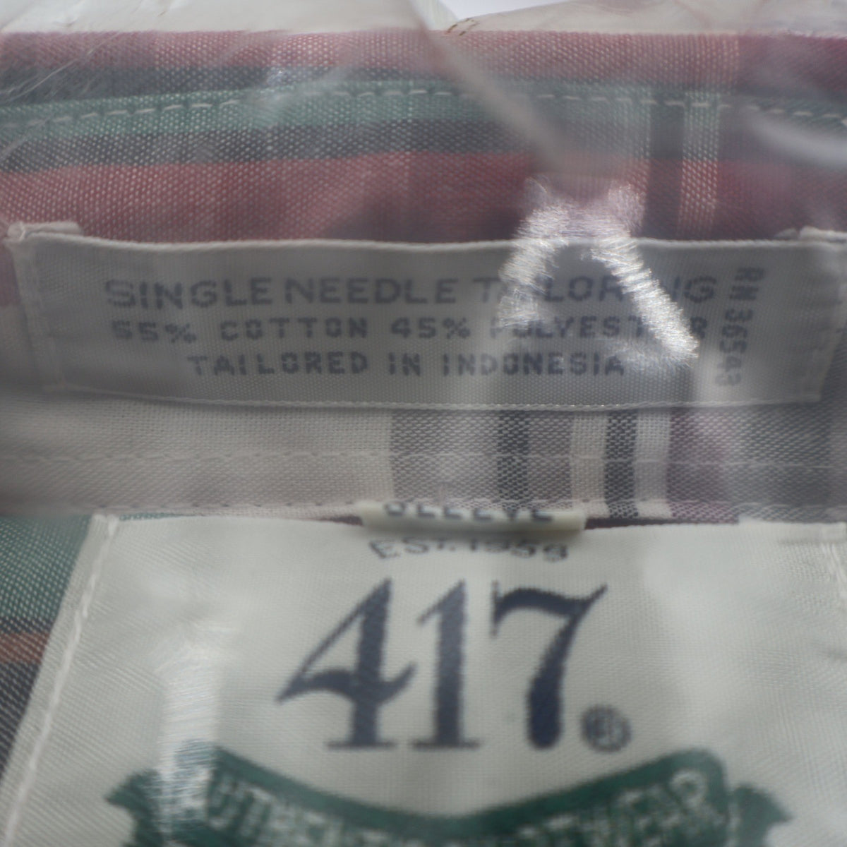 Van Heusen 417 Plaid Button Down Shirt Mens Medium Vintage 90s Deadstock Red - take2supply