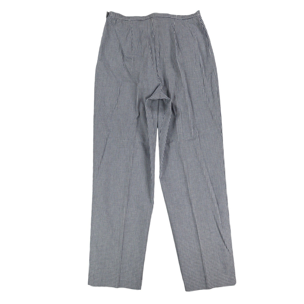Southern Lady Pants Womens 12 Navy White Gingham Cotton Stretch Side Zip NOS - take2supply