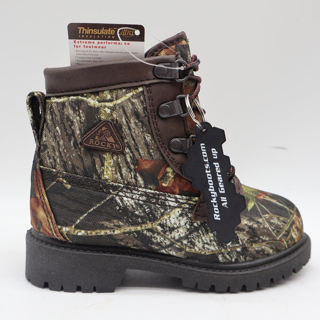 Rocky Bear Claw Boots Kids 10W Brown Camo Thinsulate Hunting Outdoor FQ0003410 - take2supply