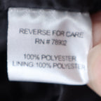 Close-up of the shell and lining fabric-content label