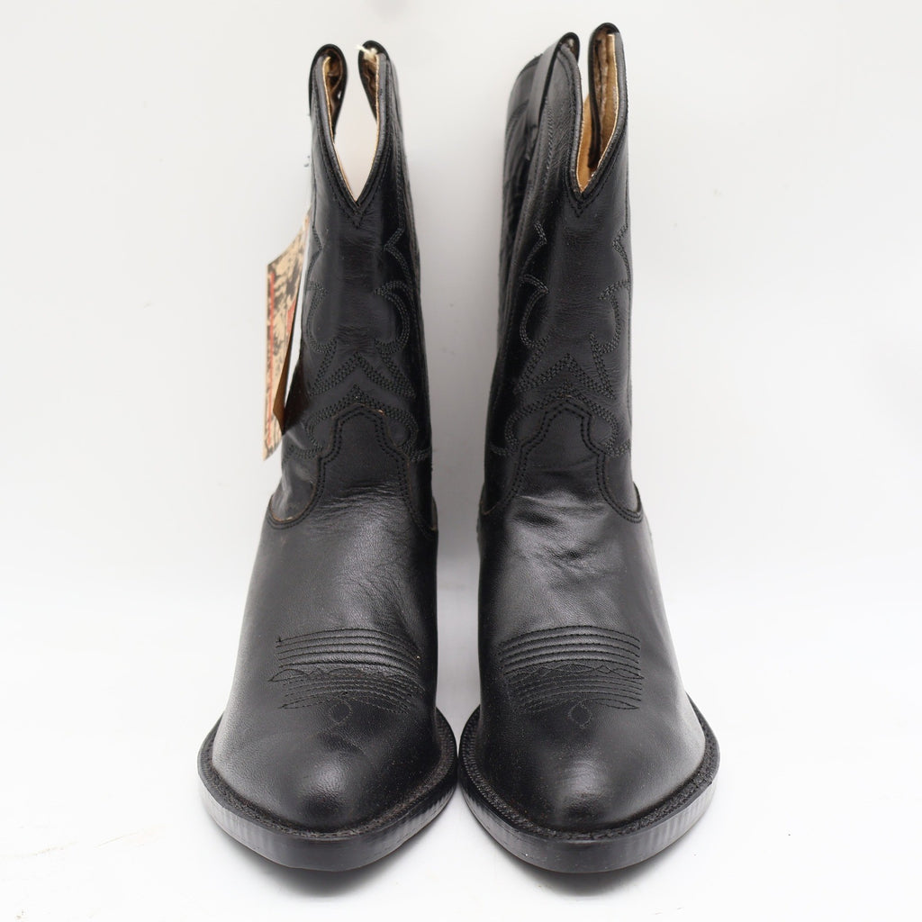 Laredo Western Boots Kids 3 Black Leather J-Toe Cowboy Boots 28-2210 New - take2supply