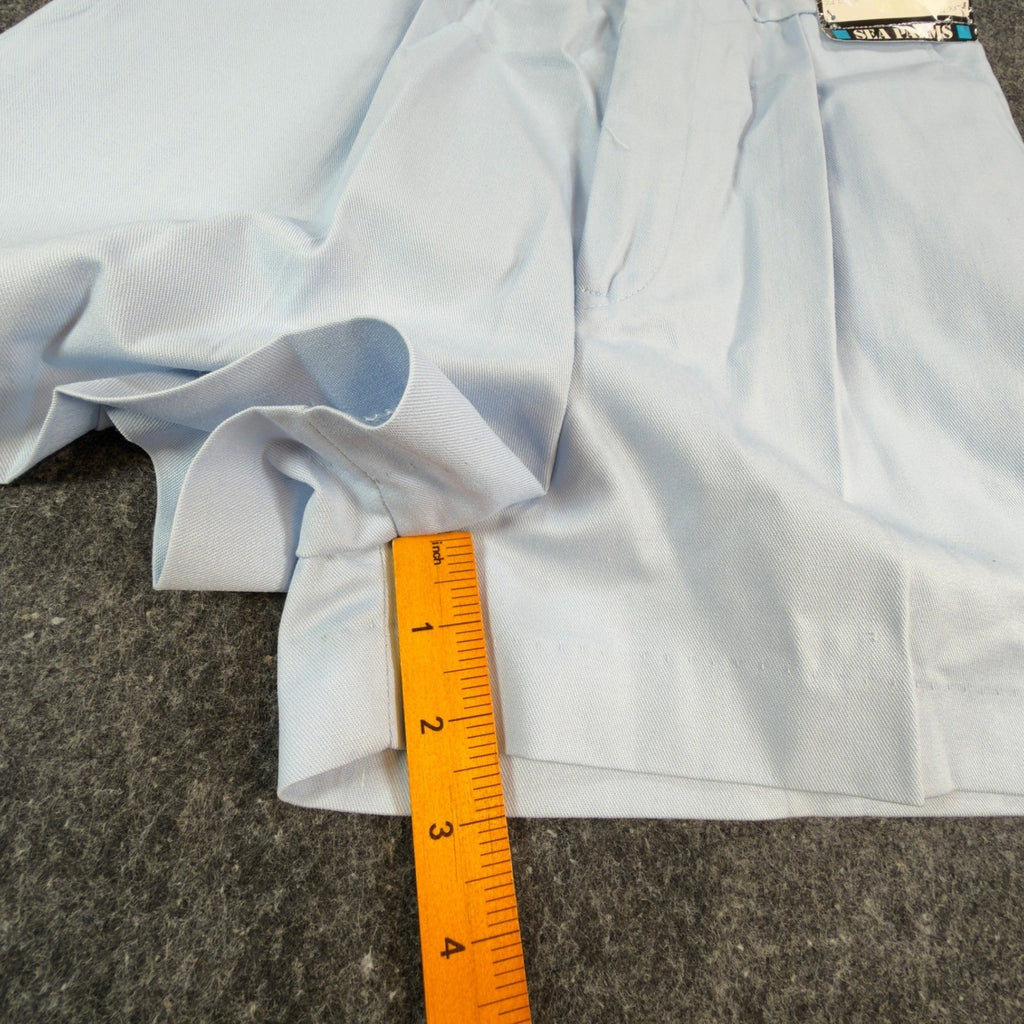 Sea Palms Shorts Womens 9/10 Blue Cotton Blend Pleated High Waist Vintage 80s - take2supply