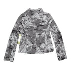Erin London Blazer Jacket Womens Small NWT Gray Abstract Knit Single Button - take2supply