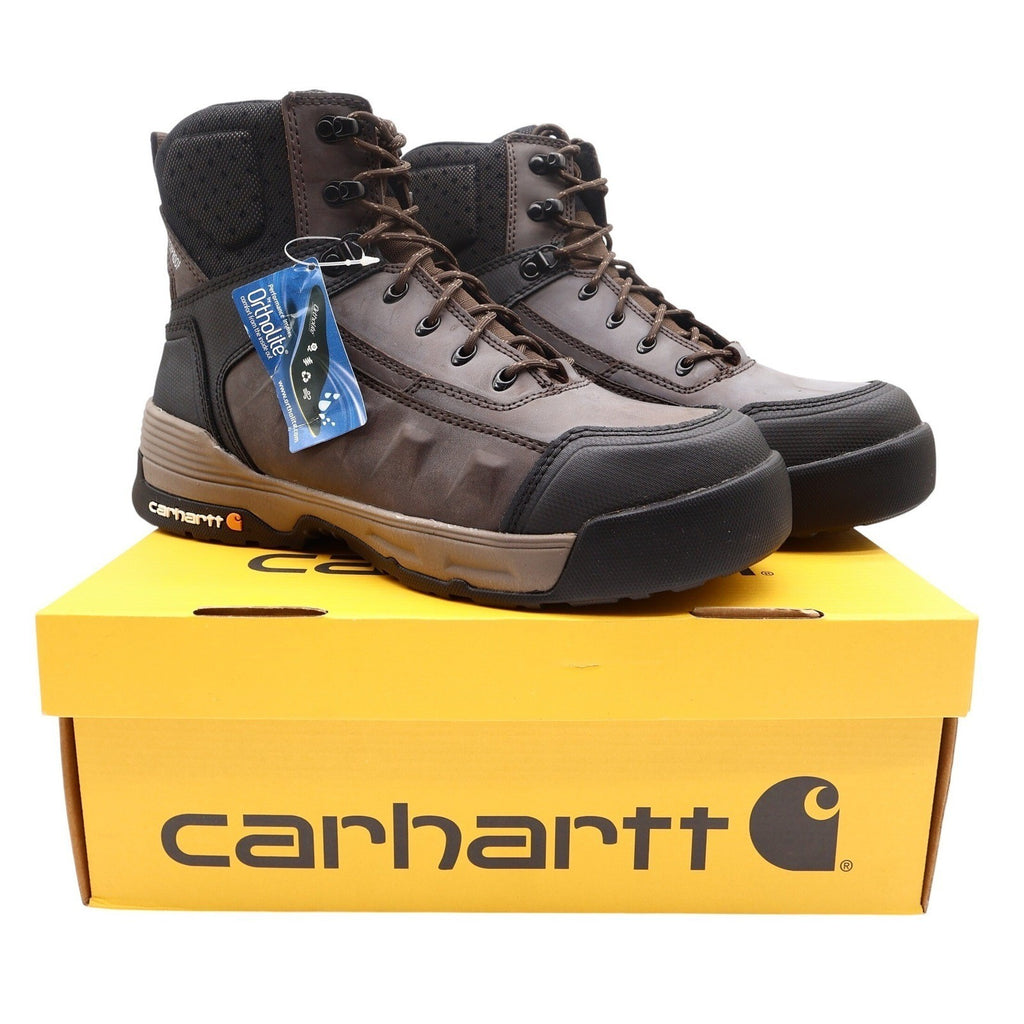 Carhartt 6 Force Soft Toe Work Boots Mens 11 Brown Leather Waterproof NWT - take2supply