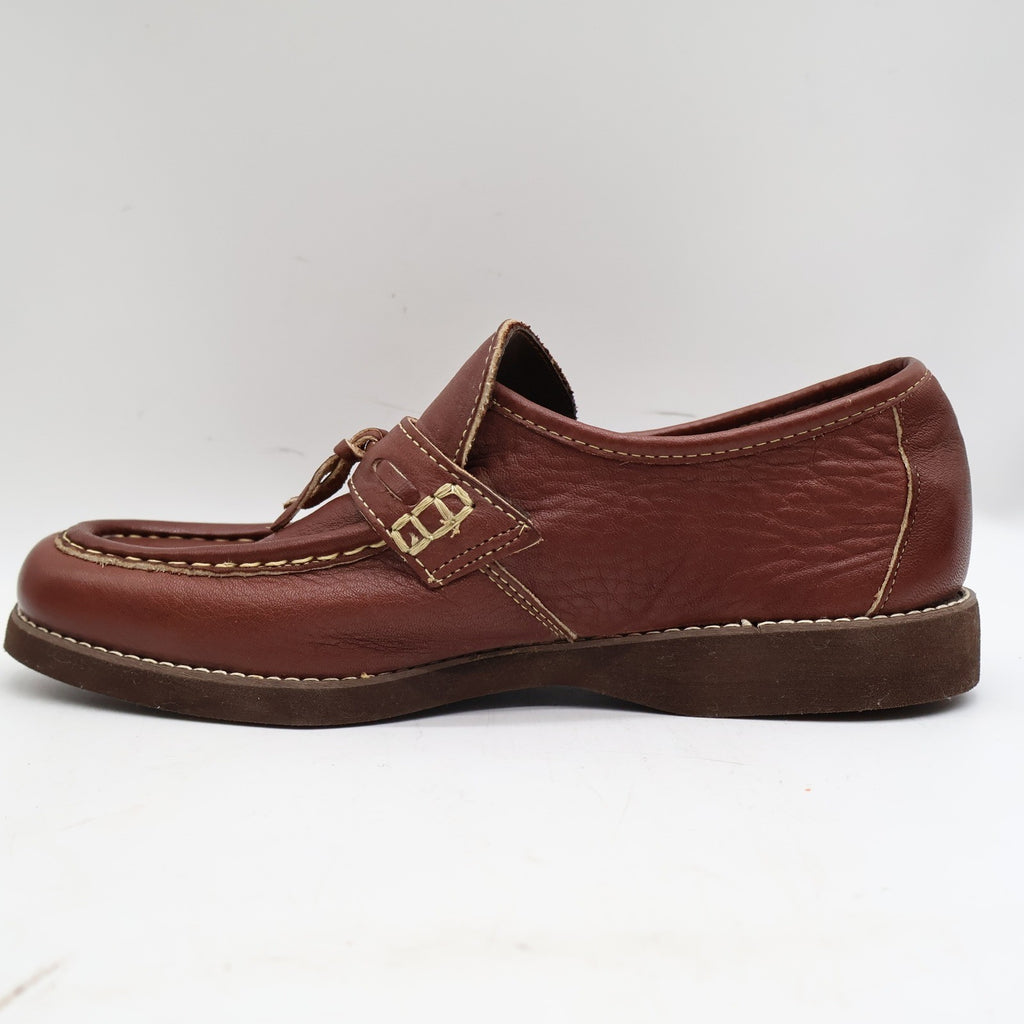 Wrangler Loafers Mens 8 M Vintage Brown Leather Deadstock Moccasin Toe 96-5527 - take2supply