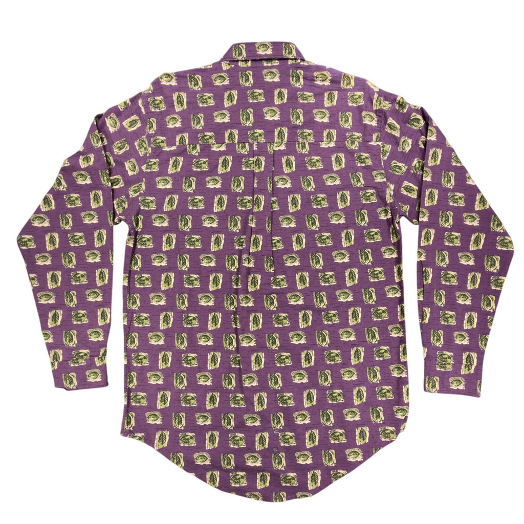 Wrangler Rugged Wear Leaf Print Shirt Mens M Purple Cotton NWT R960LLV - take2supply