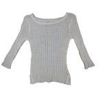 A. Byer Sweater Womens Medium Vintage 90s Cream Mohair Ribbed Open Knit Top - take2supply