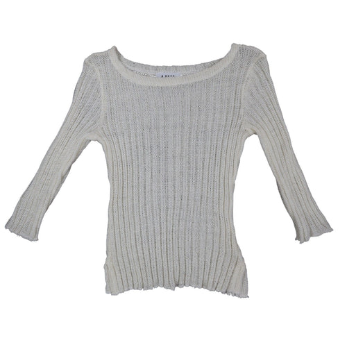A. Byer Sweater Womens Medium Vintage 90s Cream Mohair Ribbed Open Knit Top - take2supply