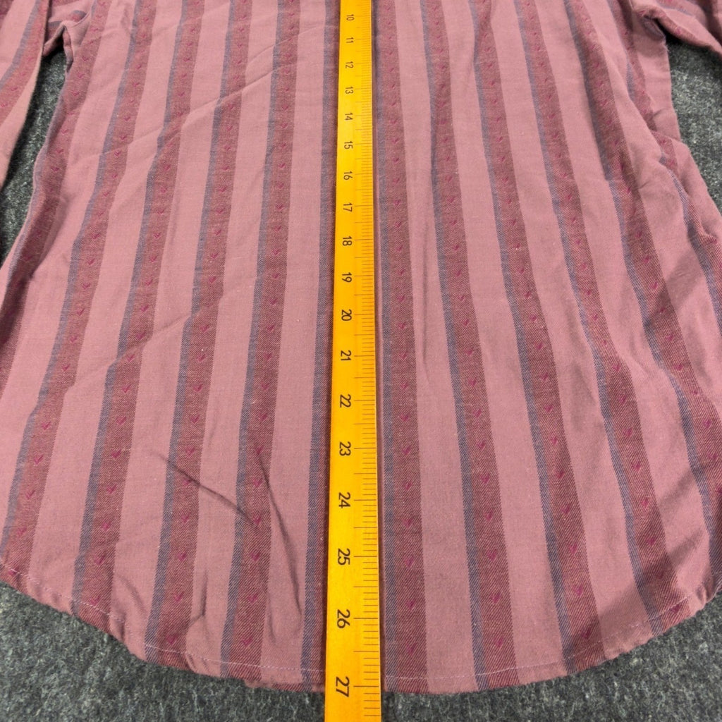 Bill Blass Vintage 80s Striped Button Down Shirt Womens 10 Fuchsia Cotton NWT - take2supply