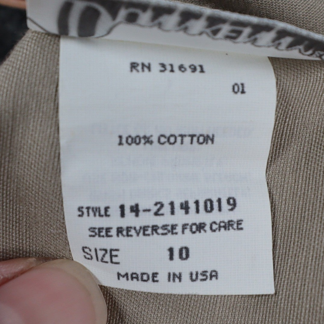 Donnkenny Pleated Trousers Womens 10 Vintage 90s Khaki Cotton Belted Chinos USA - take2supply