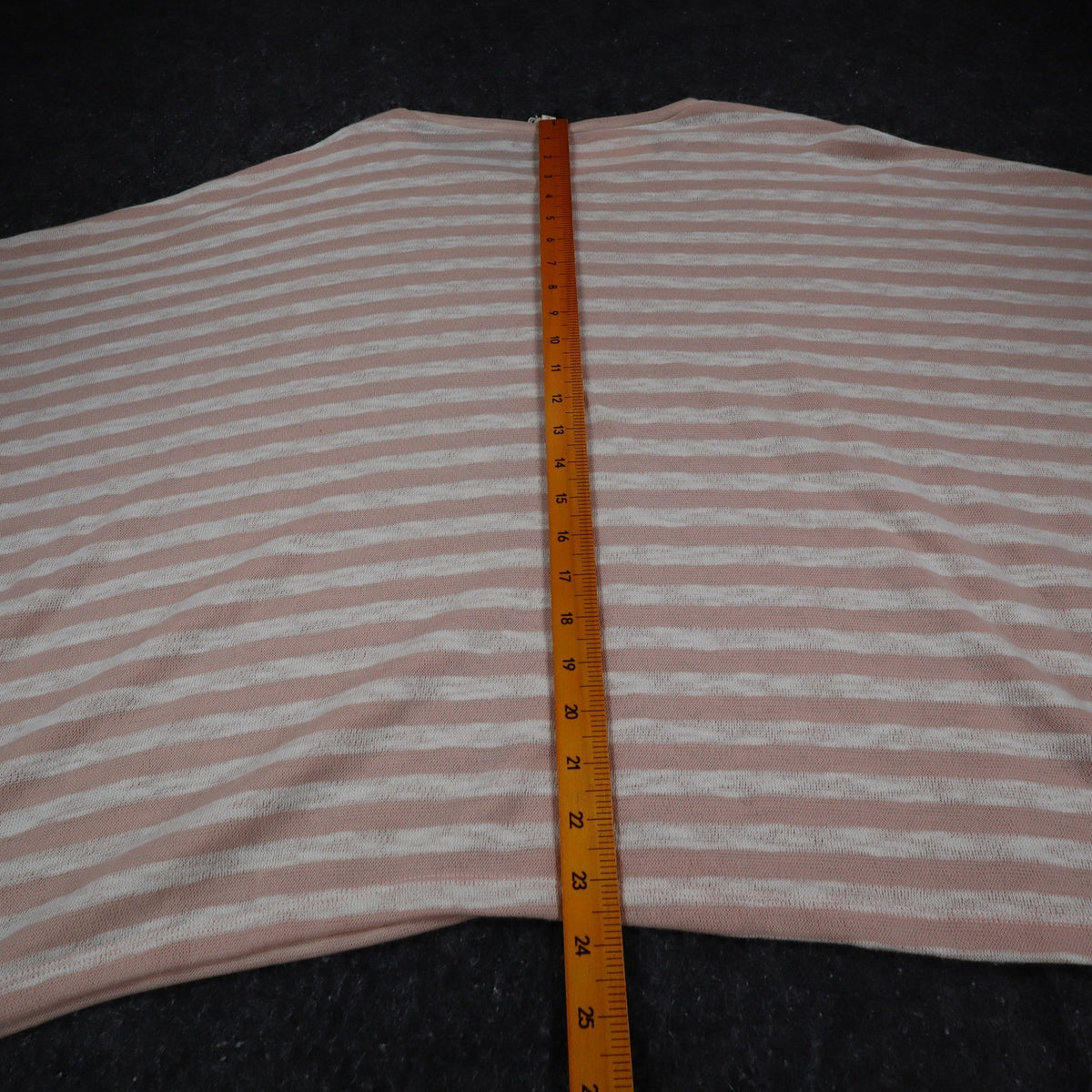 Hem & Thread Top Womens M/L Pink White Striped Oversized Boxy Knit Scoop Neck - take2supply