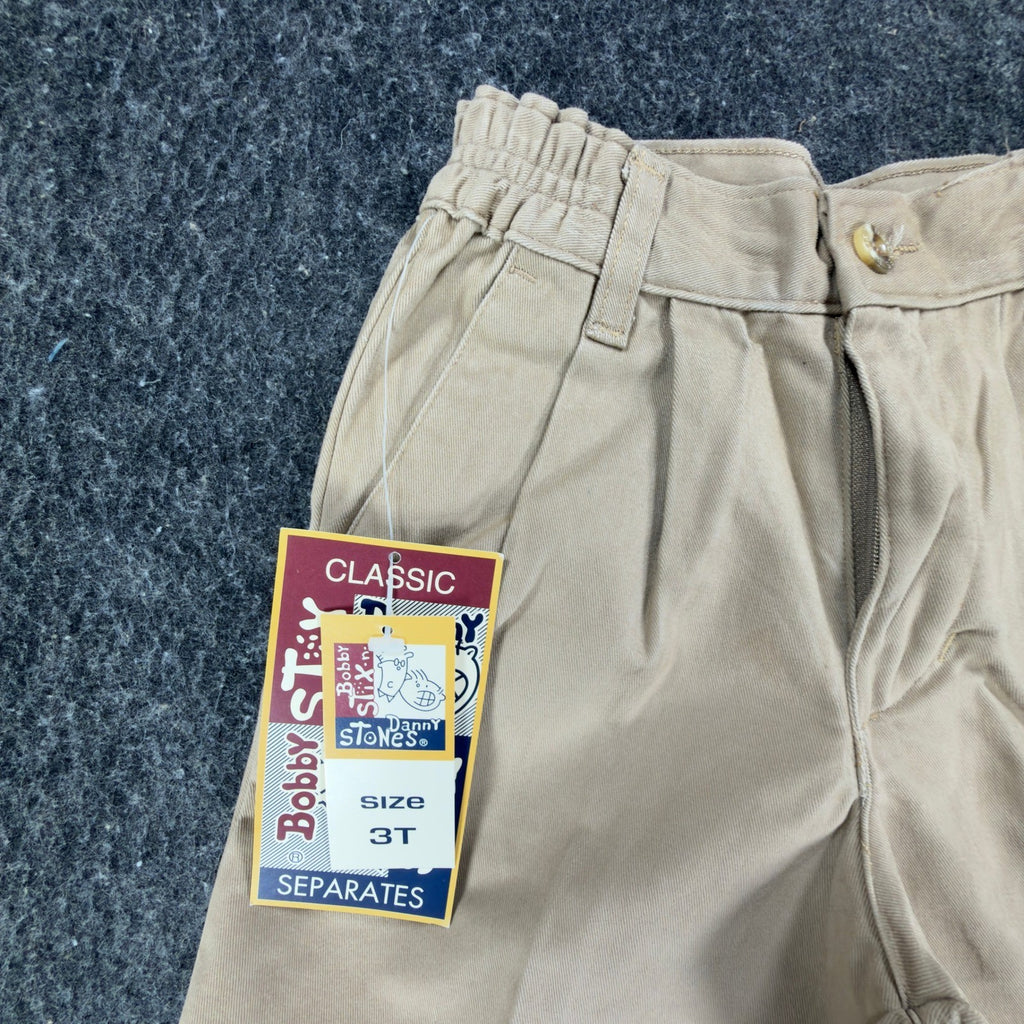 Bobby Stix Vintage 90s Chino Shorts Boys 3T Khaki Cotton NWT - take2supply