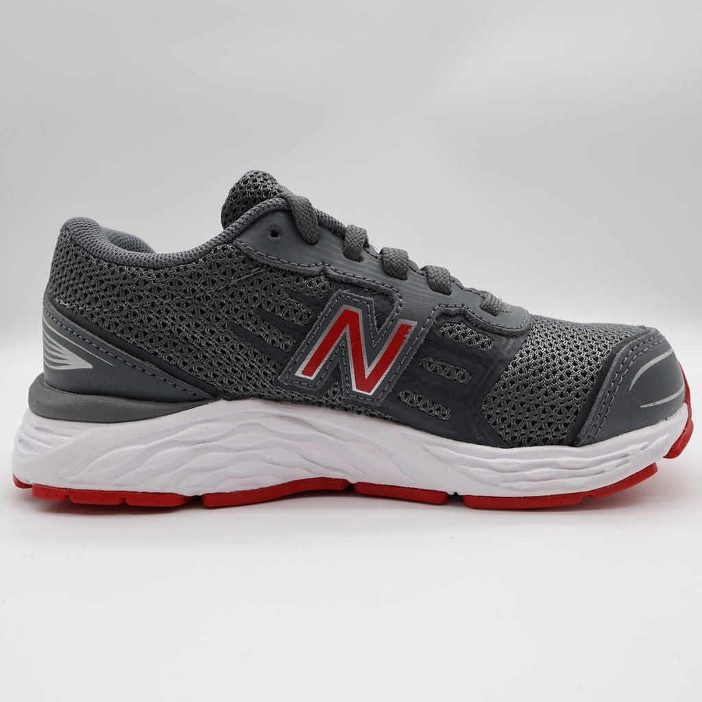 New Balance 680v3 Running Shoes Boys Size 12.5 Grey Red TechRide YP680LR - take2supply