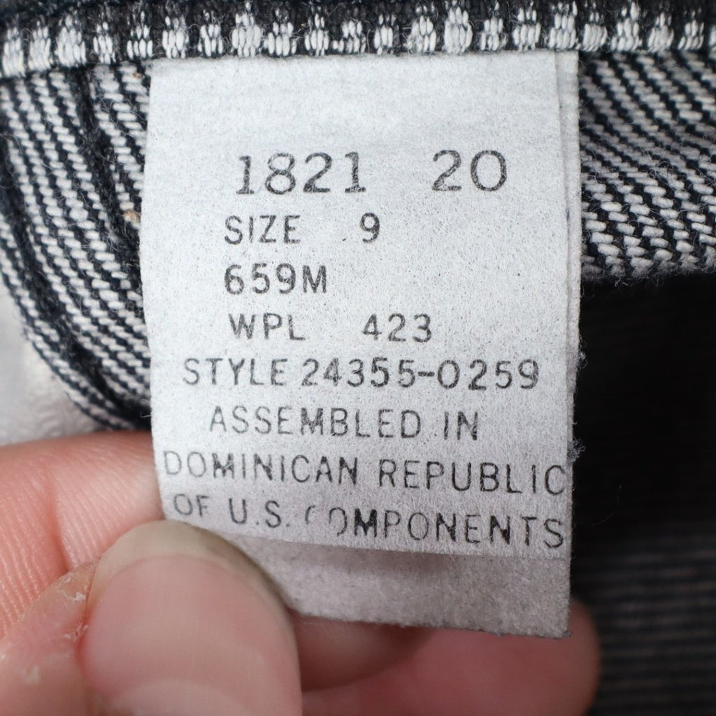 Levi's Tapered Leg Jeans Womens 9 Vintage 90s Black Striped Reverse Silhouette - take2supply