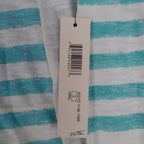 Tribal Jeans Womens S Aqua White Striped Lightweight Hooded Pullover Top NWT - take2supply