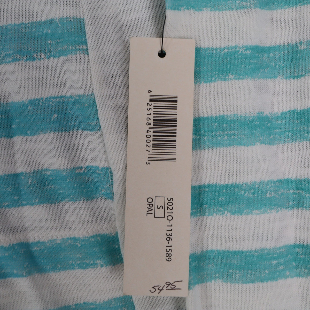 Tribal Jeans Womens S Aqua White Striped Lightweight Hooded Pullover Top NWT - take2supply