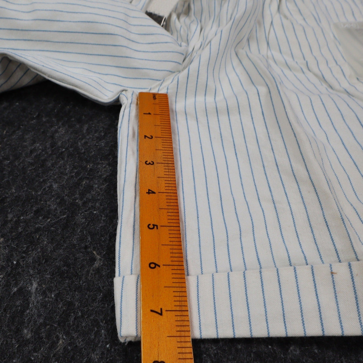 Lee Melbourne Skirt Shorts Girls 8 Vintage 90s White Blue Stripe Paperbag Waist - take2supply