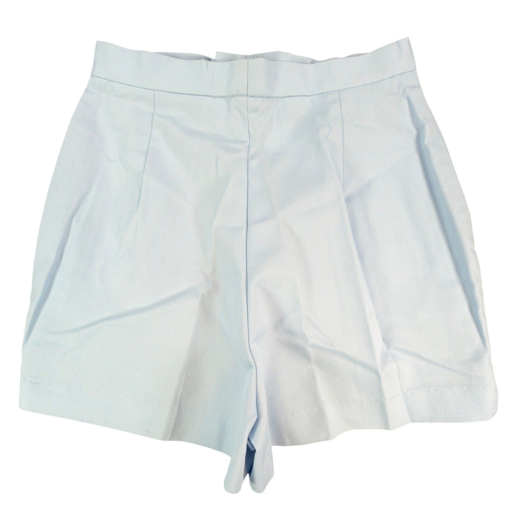 Sea Palms Shorts Womens 9/10 Blue Cotton Blend Pleated High Waist Vintage 80s - take2supply