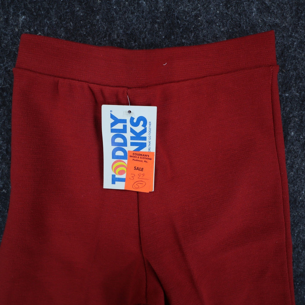 Toddy Winks Vintage Boys 5 Red Flare Pants Cotton Blend NWT USA - take2supply