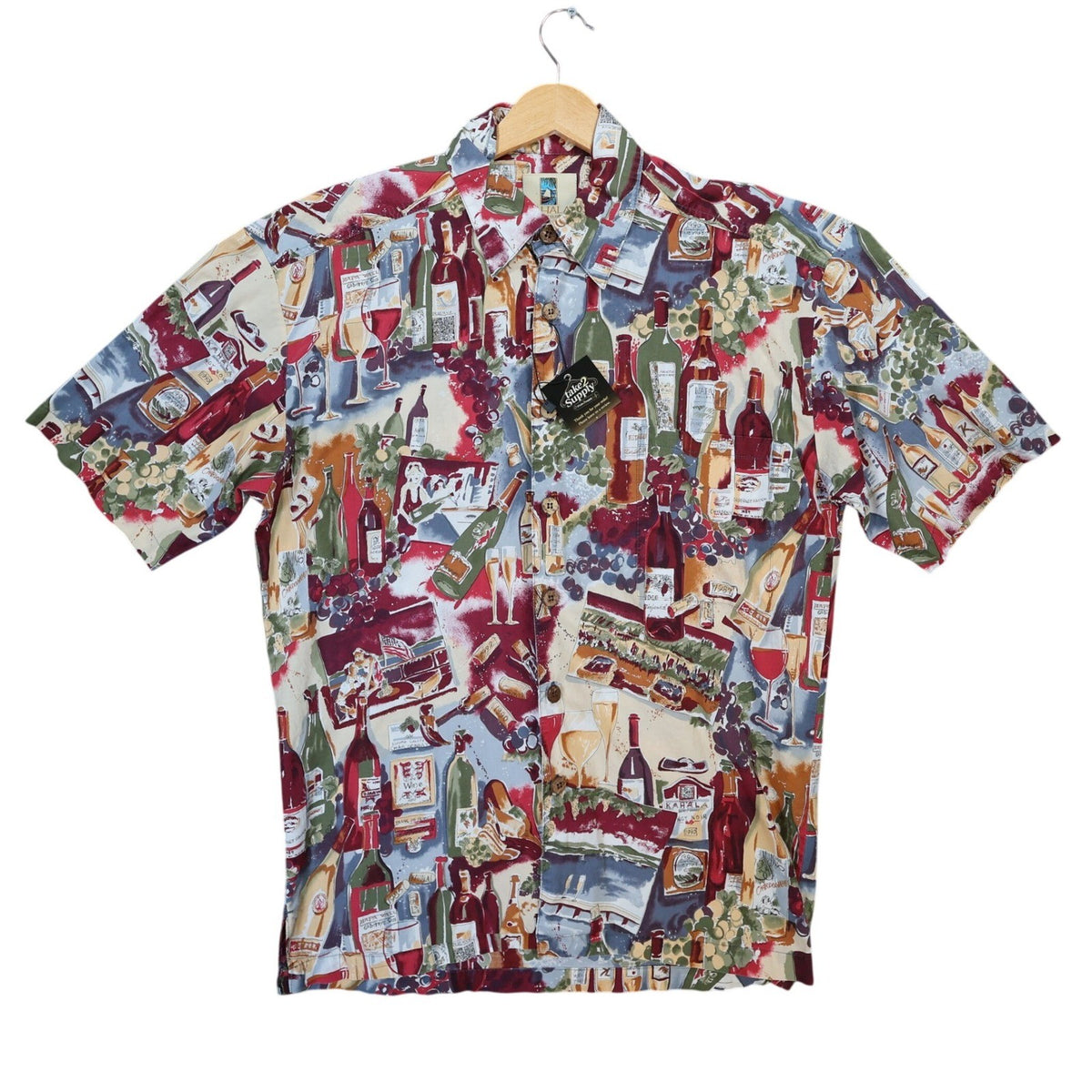 Kahala Button Up Shirt Mens Small Multicolor Excellent Wine Vineyard Print - take2supply
