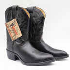 Laredo Western Boots Kids 3 Black Leather J-Toe Cowboy Boots 28-2210 New - take2supply