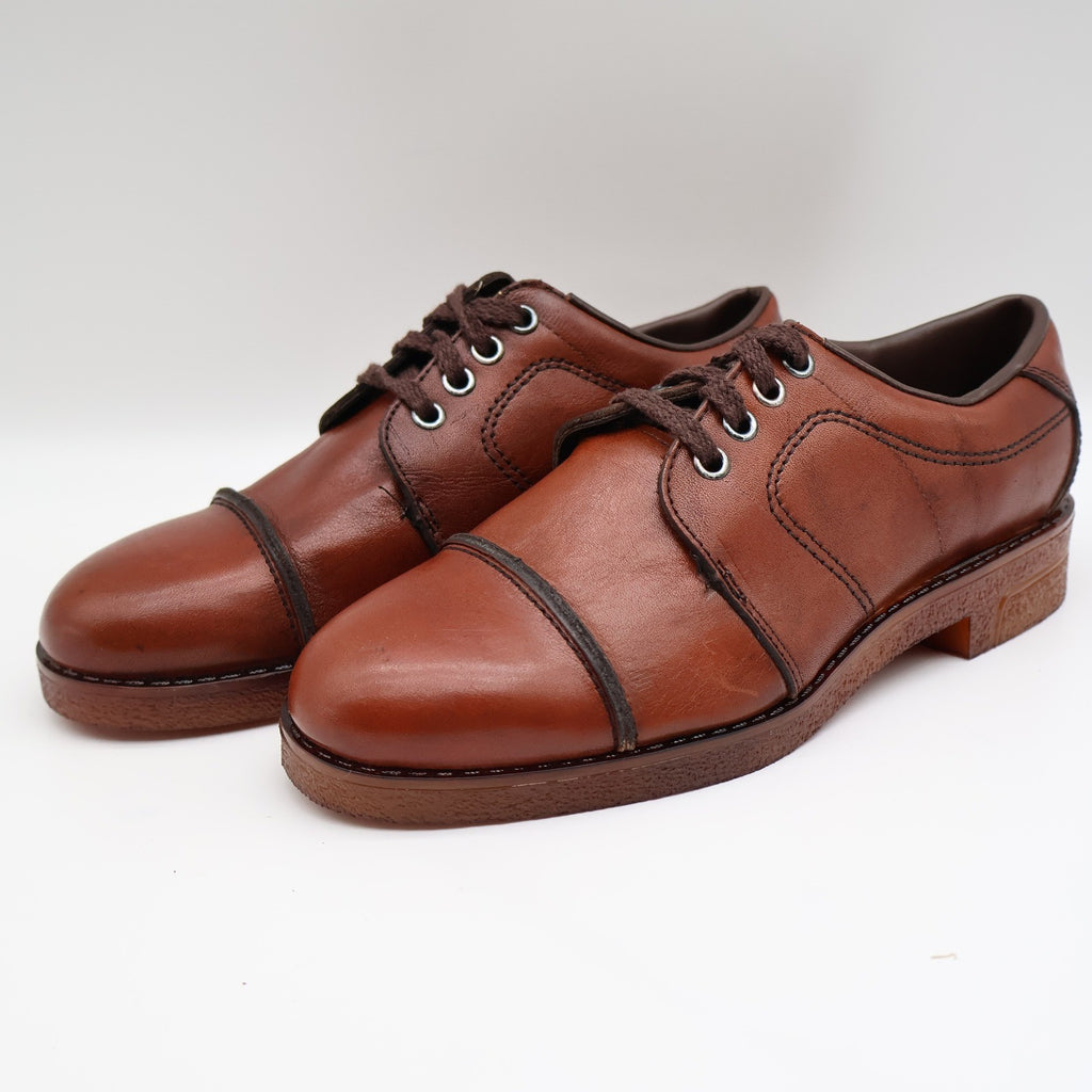 Walker Vintage Oxford Shoes Mens 6 D Brown Leather Deadstock Made in USA 2846 - take2supply
