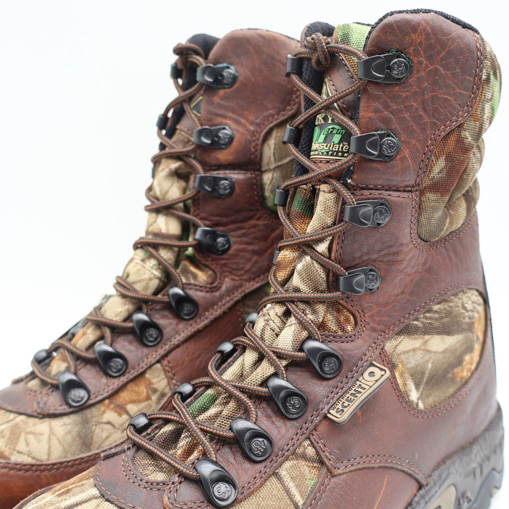 Rocky Lynx 400 SIQ Hunting Boots Mens 8.5 M Brown Leather Camo Thinsulate 7395 - take2supply