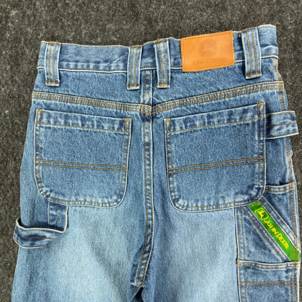 John Deere Y2K Carpenter Shorts Girls 10 Blue Stone Wash Denim NWT - take2supply