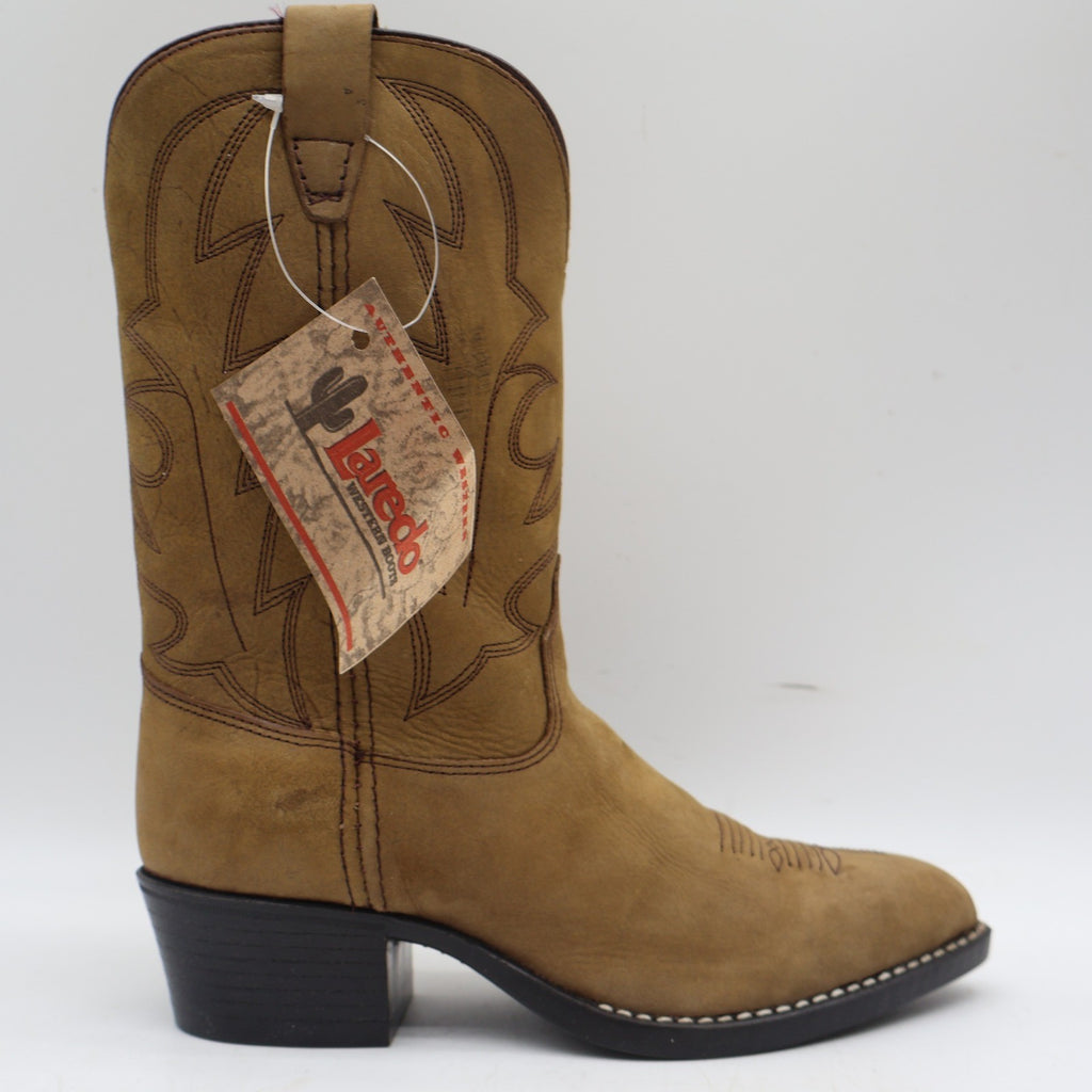 Laredo Western Boots Kids 4.5 D Vintage Tan Leather Deadstock 28-2240 - take2supply