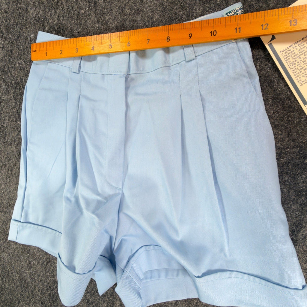 Maverick Shorts Womens 3 Sky Blue Poly Cotton High Waist Vintage 80s USA - take2supply