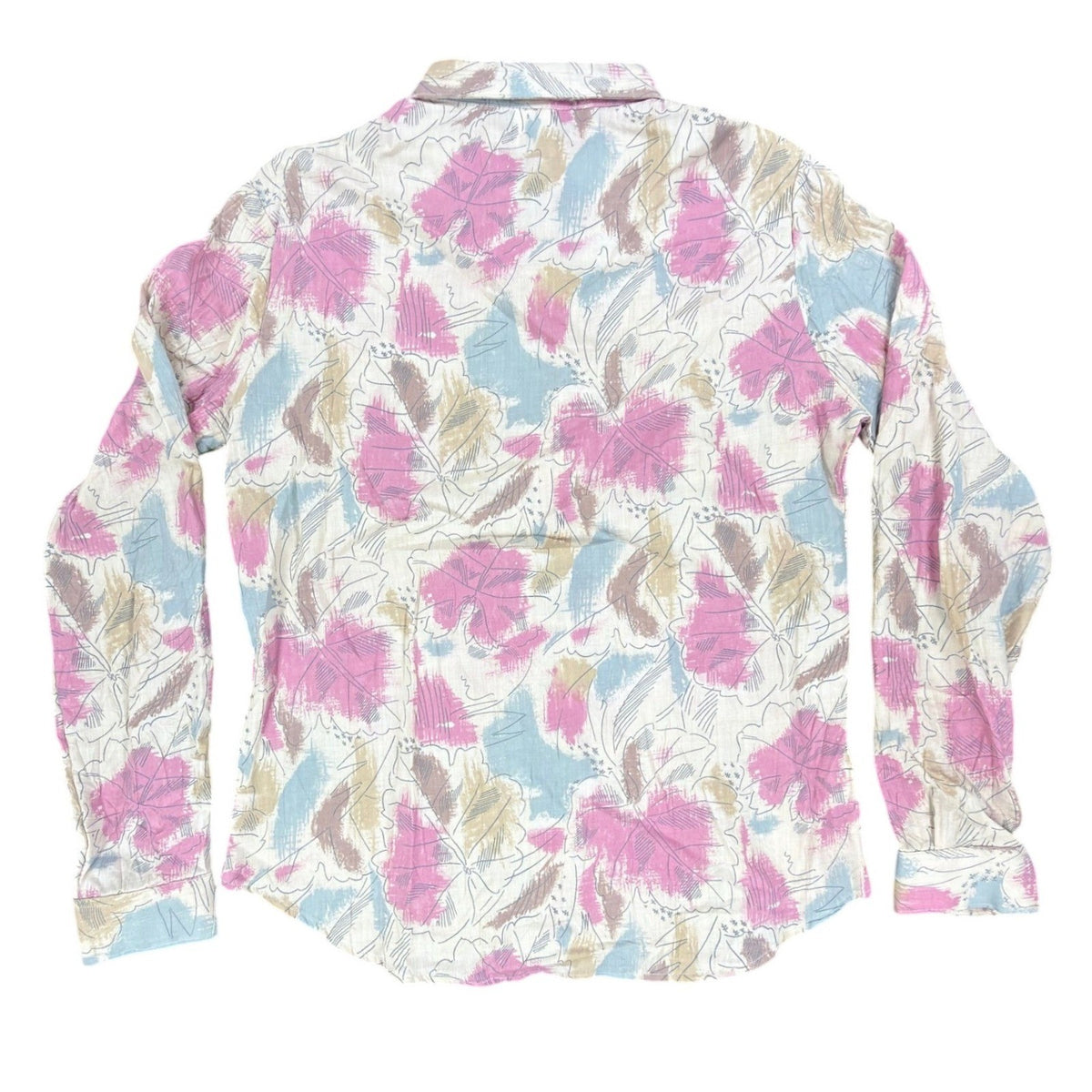 Miss B Vintage 80s Floral Button Up Shirt Womens 9/10 Pink Blue NWT Deadstock - take2supply