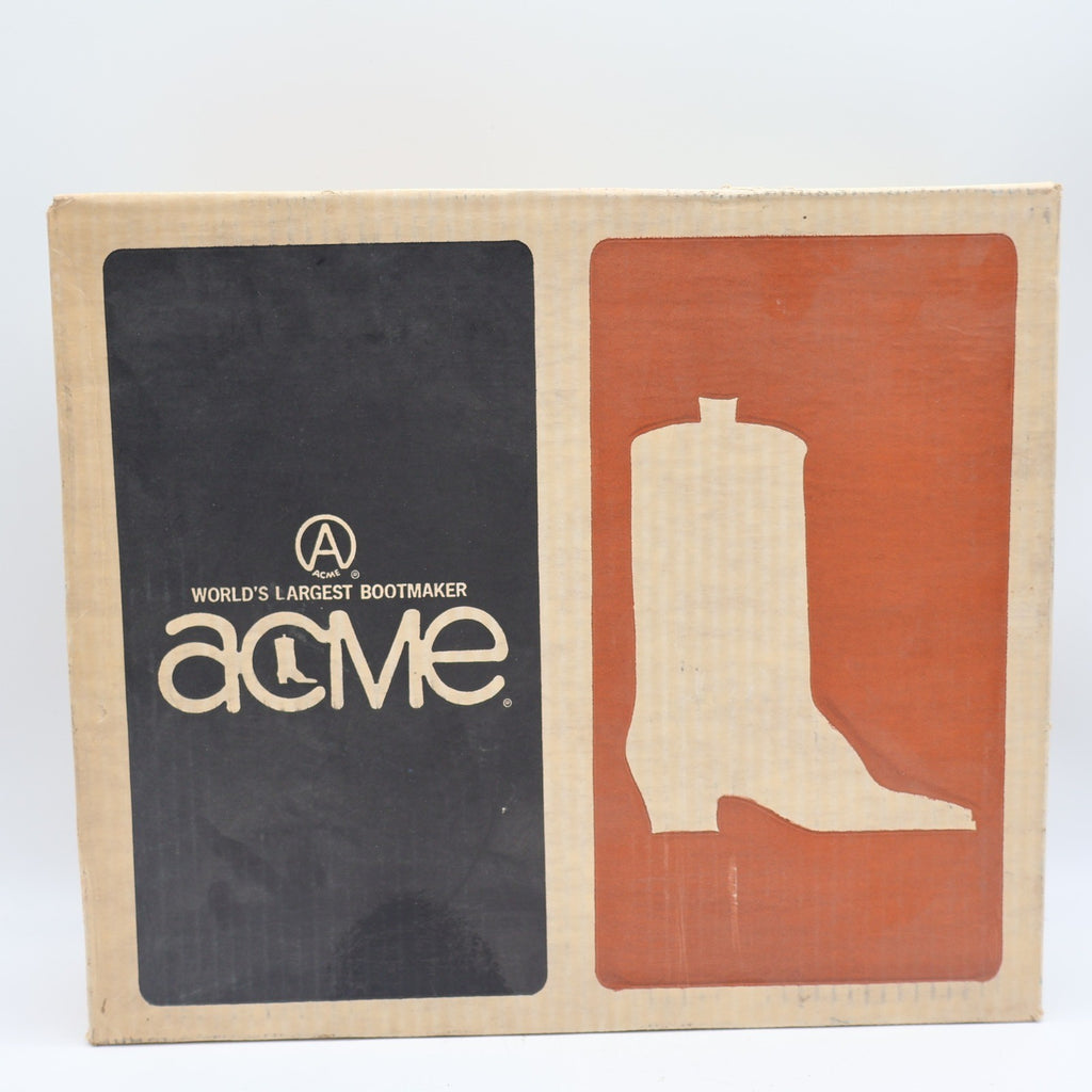 Acme Vintage Cowboy Boots Mens 5.5 D Tan Leather Western Square Toe 2418 USA - take2supply