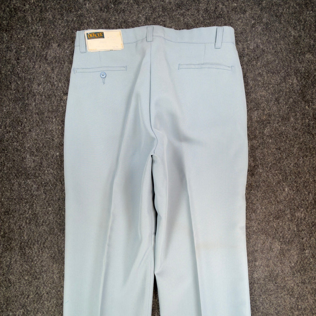 Dee Cee Vintage 70s Dress Pants Mens 32x32 Light Blue Slacks USA NOS NWT - take2supply