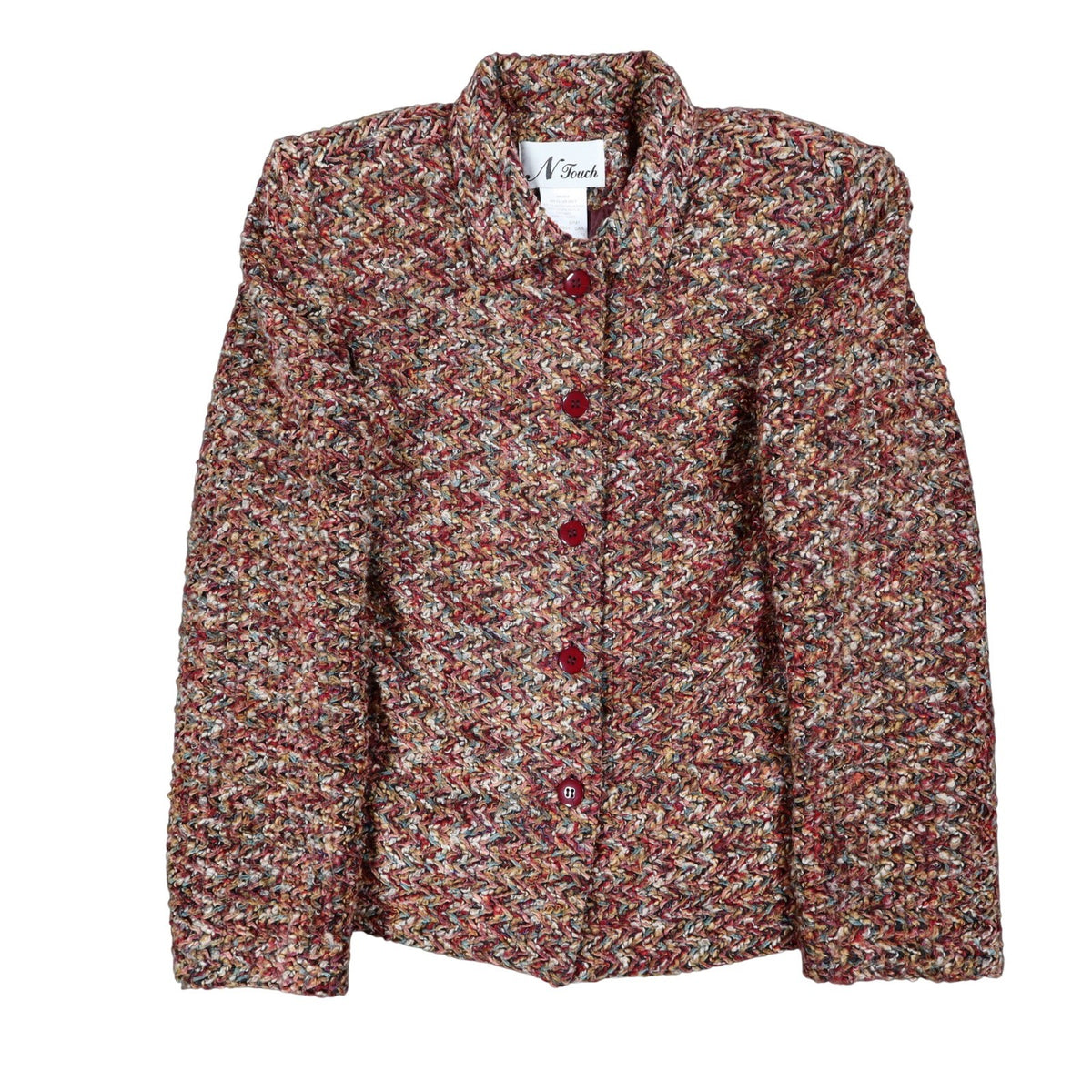 N Touch Womens Size 10 2pc Skirt Suit Set Berry Chenille Jacket & Midi Skirt NEW - take2supply