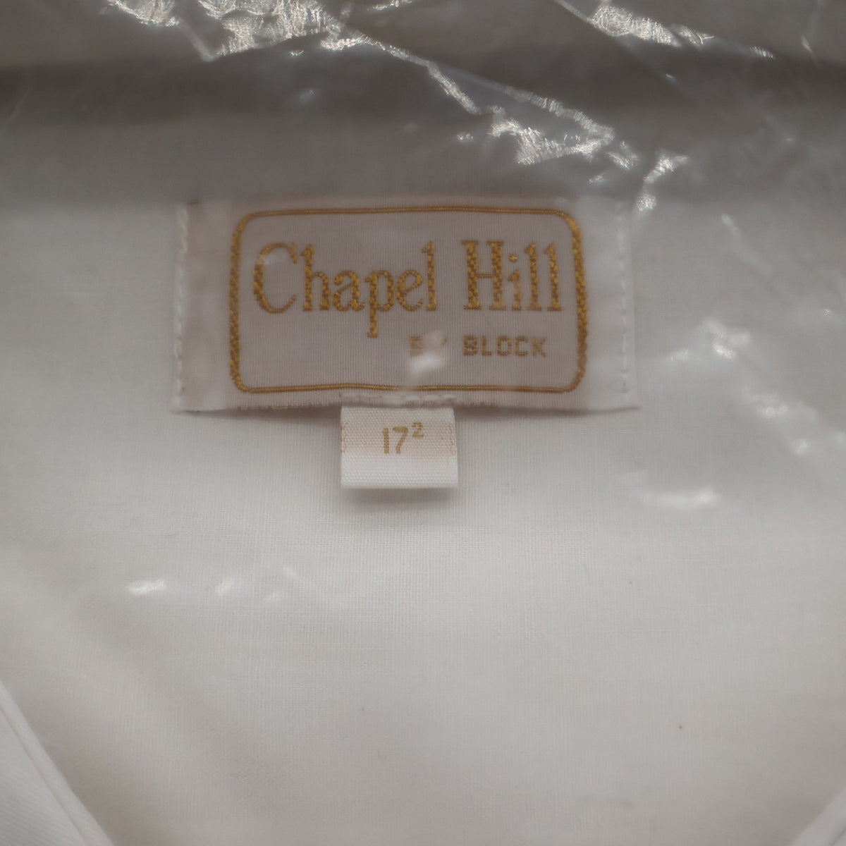 Chapel Hill Dress Shirt Mens 17 34/35 Vintage White Expanding Collar Deadstock - take2supply