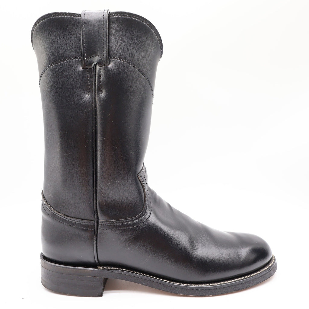 Justin Vintage Cowboy Boots Womens 6 Black Leather Deadstock NIB 3703L - take2supply