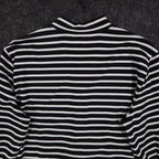 Links Womens S Black White Striped Full Zip Knit Jacket Stretch NWT - take2supply