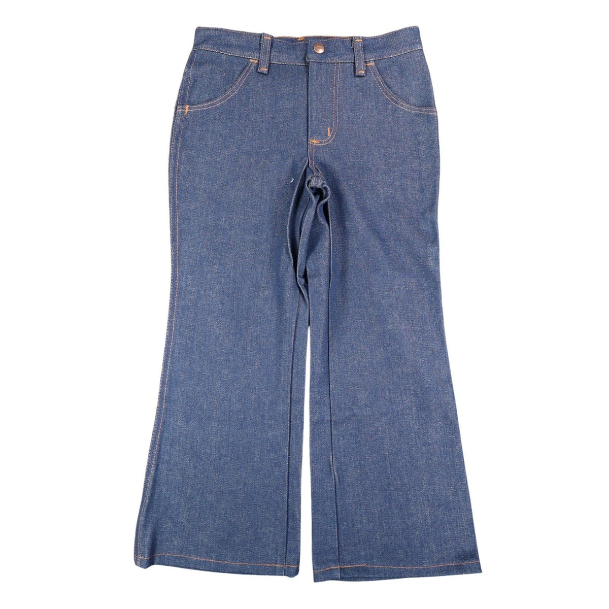 Maverick Western Boot Jean Boys 8 Husky Vintage 70s Deadstock Indigo Denim USA - take2supply