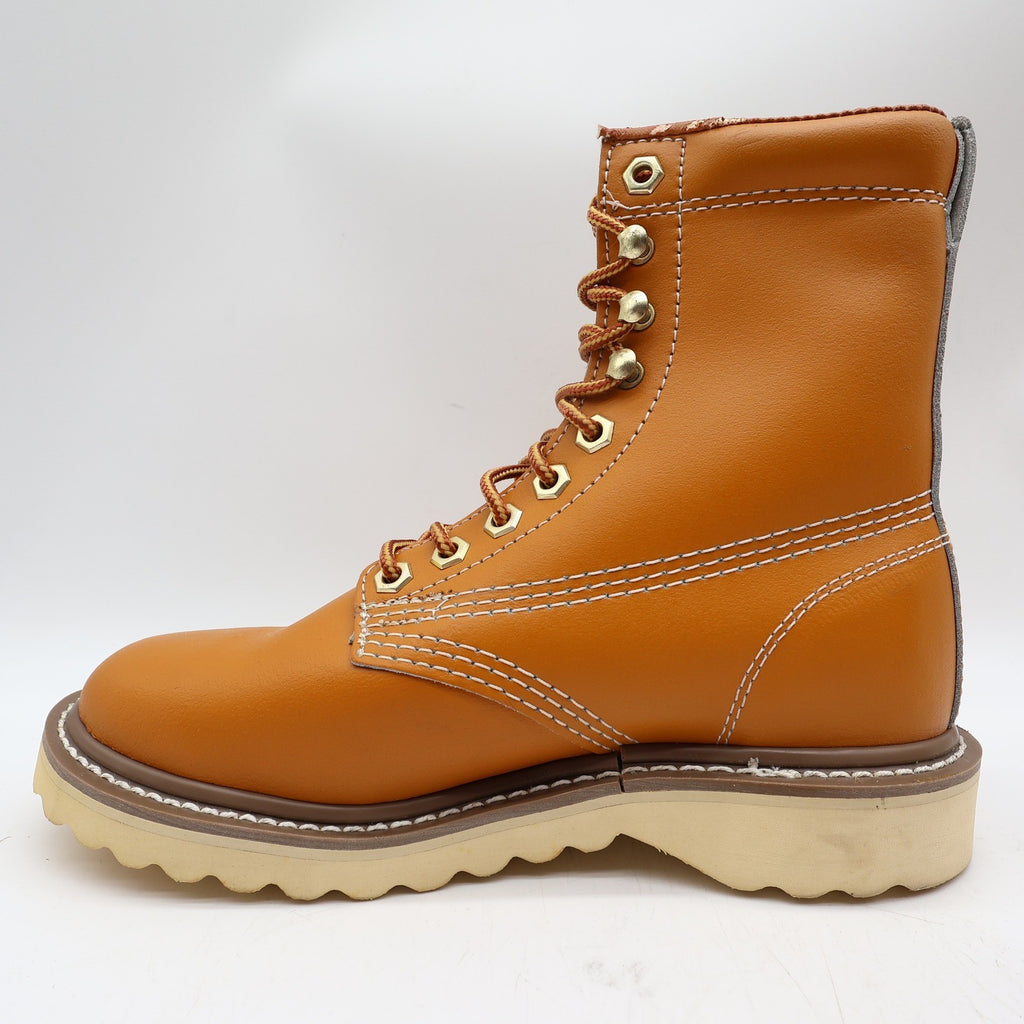 Walker Vintage 80s Work Boots Mens 3 E Tan Leather Deadstock New - take2supply