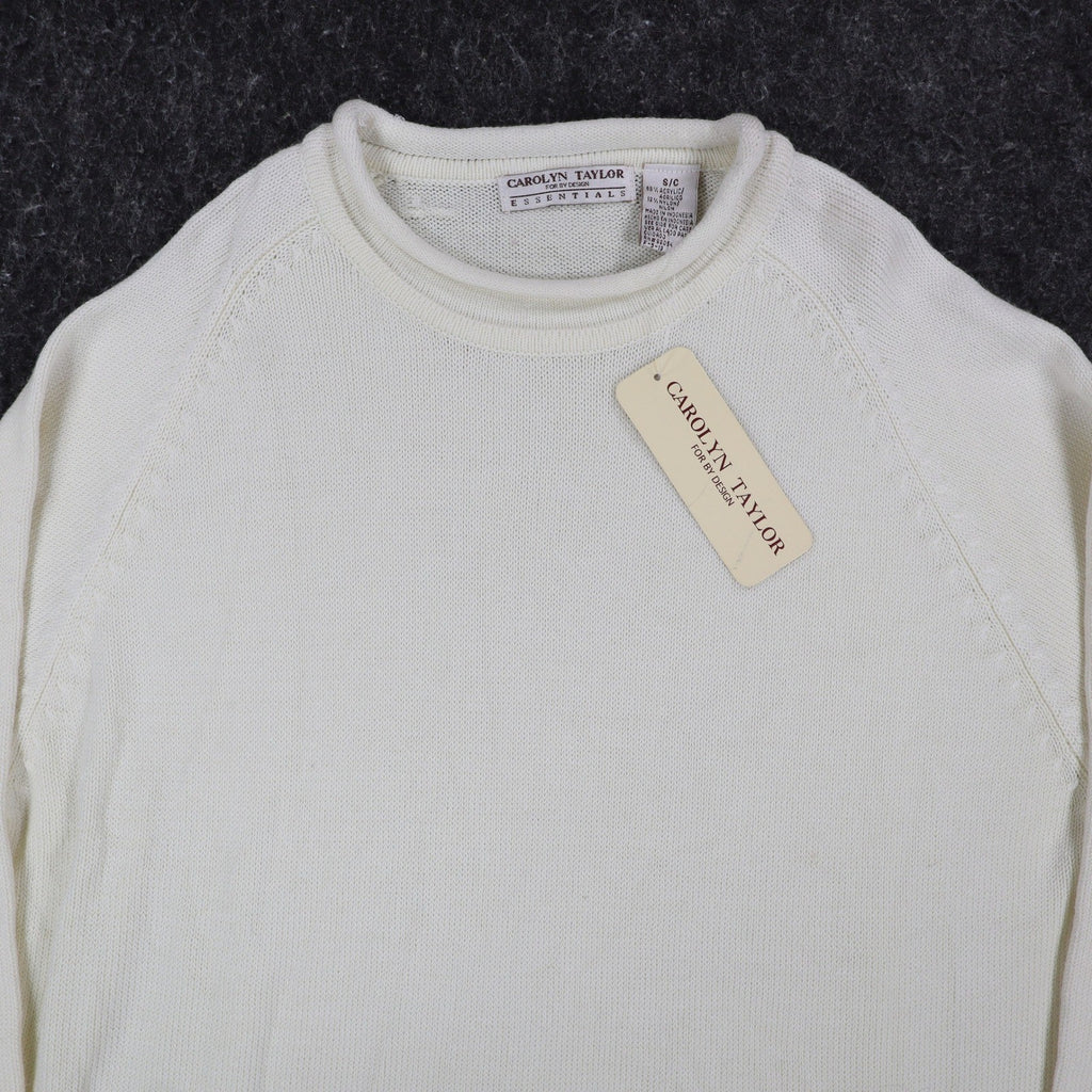 Carolyn Taylor Sweater Womens Small Cream Mock Neck Raglan Knit Top NWT - take2supply