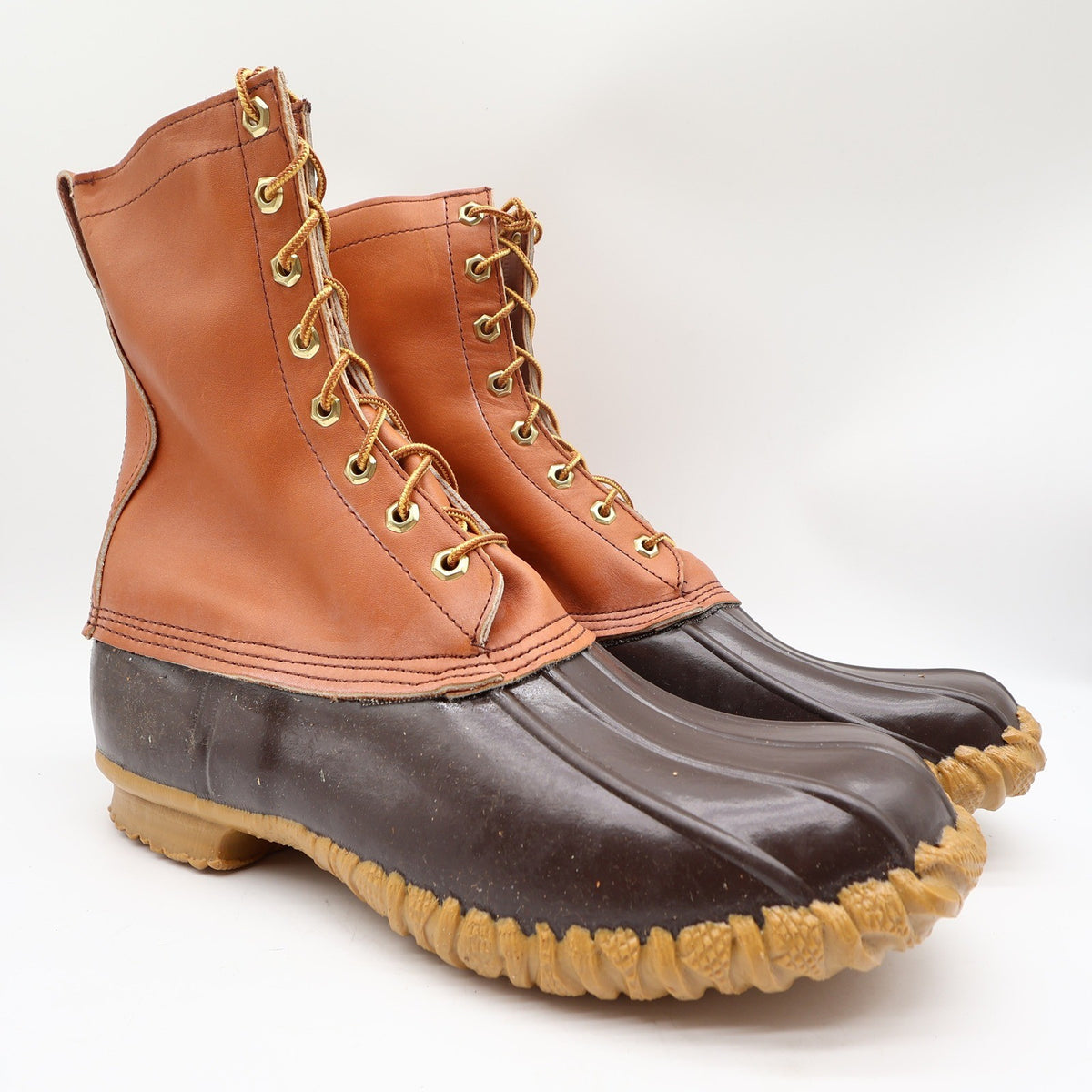Herman Survivors Vintage 80s Hunter Duck Boots Mens 12 Brown Leather USA NEW - take2supply
