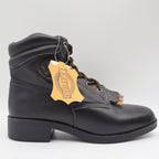 Saddle Brand Boots Womens 9 Black Leather Kiltie Lace Up Work Western 550 Y2K - take2supply